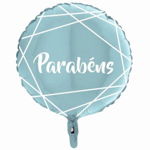 Balão Foil Parabéns Azul Céu