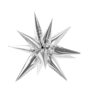 Balão foil Star 3D, 70cm, prateado