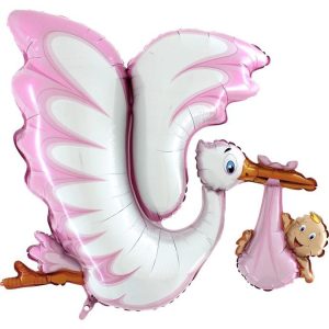 Balão Supershape Cegonha Rosa