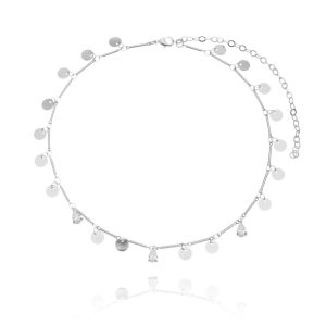 Choker Moedinhas Chapadas E Gotinhas Rodio Semi Joia